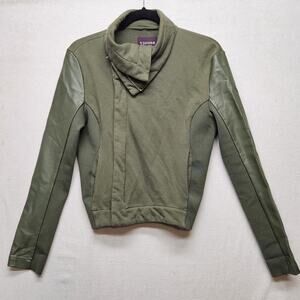 Vigoss Jacket Womens Medium Moto Asymmetrical Zip Faux Leather Sleeves